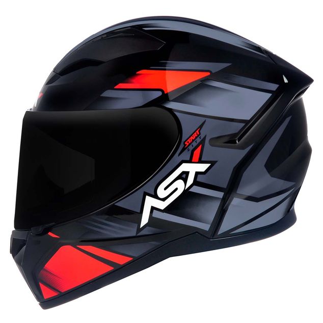 CAPACETE ASX CITY START BRILHO PRETO/VERMELHO/CINZA