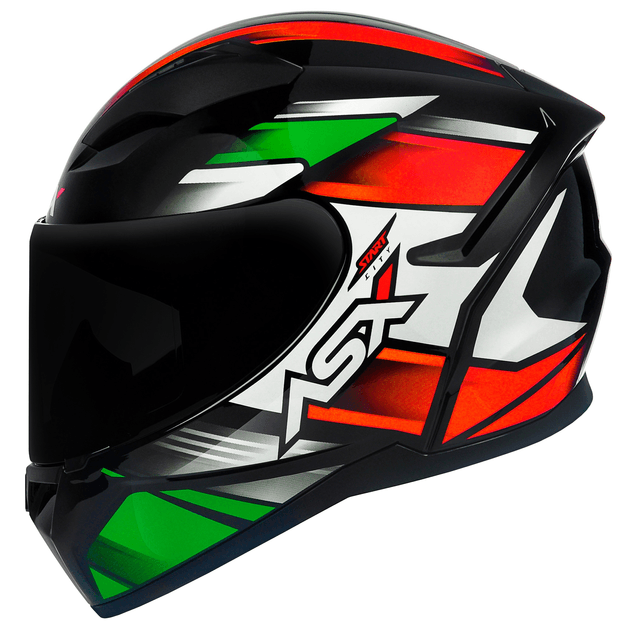 CAPACETE ASX CITY START BRILHO PRETO/VERMELHO/VERDE