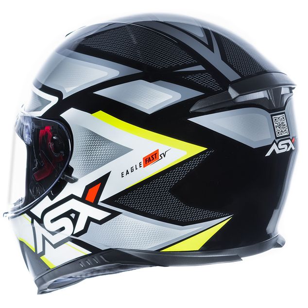 CAPACETE ASX EAGLE SV FAST BRILHO PRETO/CINZA/AMARELO