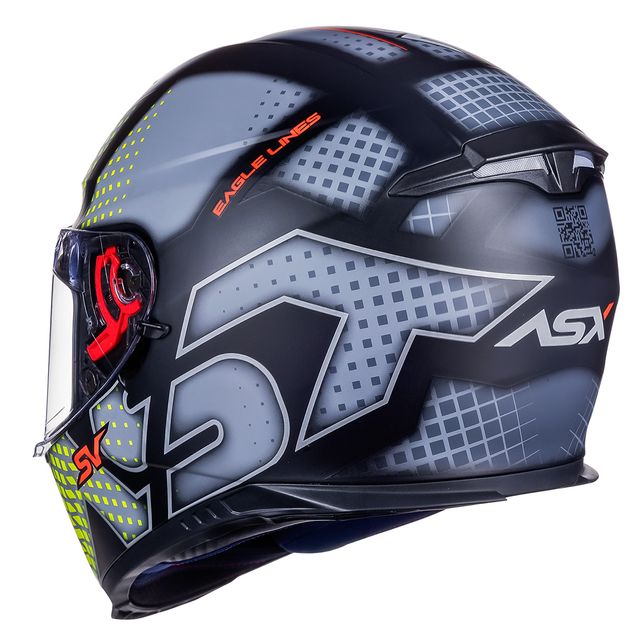 CAPACETE ASX EAGLE SV LINES FOSCO PRETO/CINZA/AMARELO