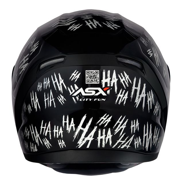 CAPACETE ASX CITY FUN BRILHO PRETO BRANCO