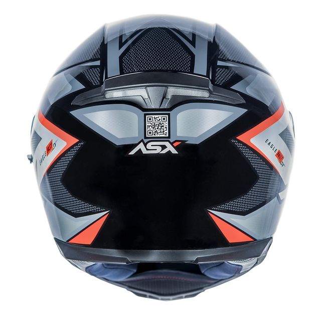 CAPACETE ASX EAGLE SV FAST BRILHO PRETO/CINZA/VERMELHO