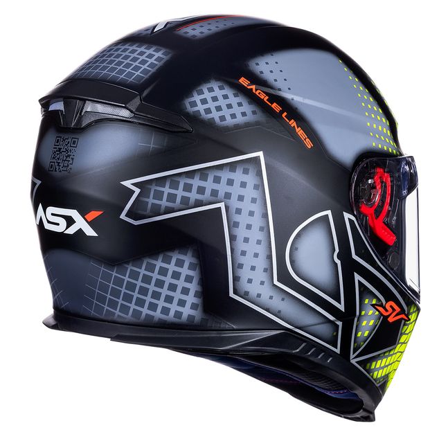 CAPACETE ASX EAGLE SV LINES FOSCO PRETO/CINZA/AMARELO