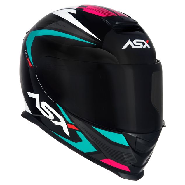 CAPACETE ASX EAGLE STREET BRILHO PRETO/TIFFANY/ROSA