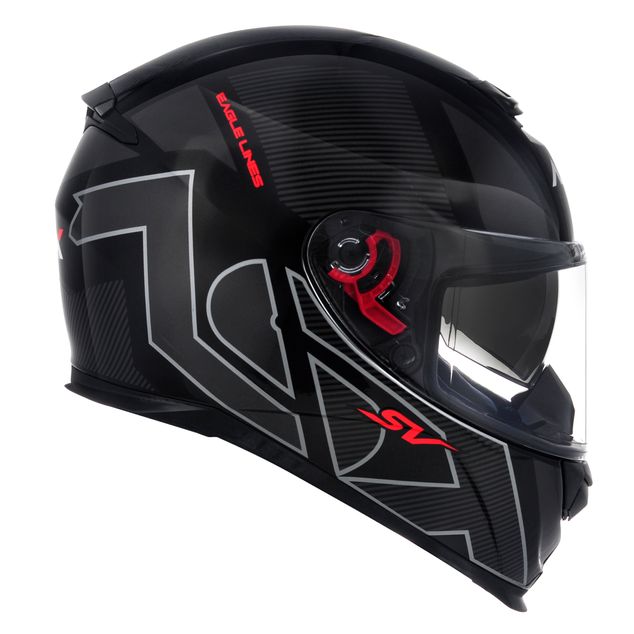 Capacete ASX Eagle SV Lines Brilho Preto/Grafite