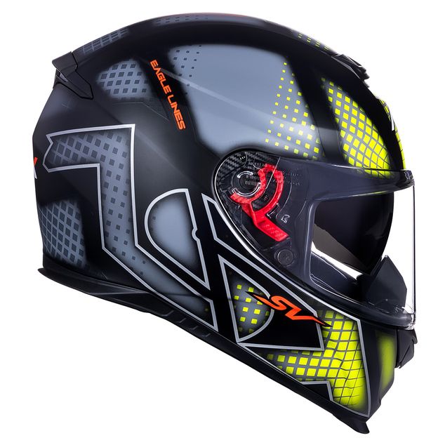 CAPACETE ASX EAGLE SV LINES FOSCO PRETO/CINZA/AMARELO