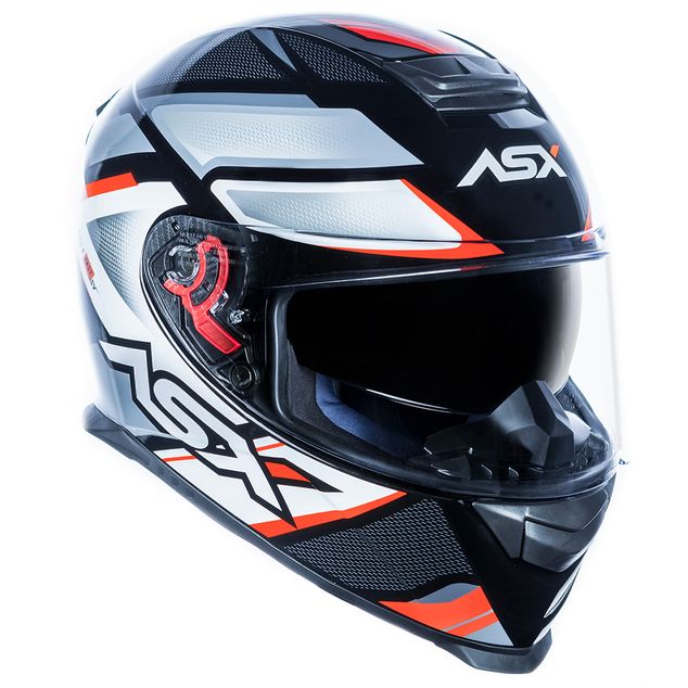 CAPACETE ASX EAGLE SV FAST BRILHO PRETO/CINZA/VERMELHO