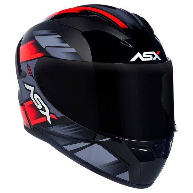CAPACETE ASX CITY START BRILHO PRETO/VERMELHO/CINZA