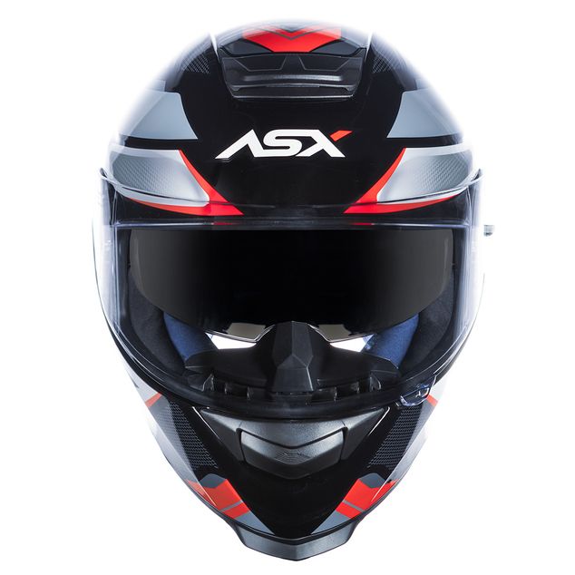 CAPACETE ASX EAGLE SV FAST BRILHO PRETO/CINZA/VERMELHO