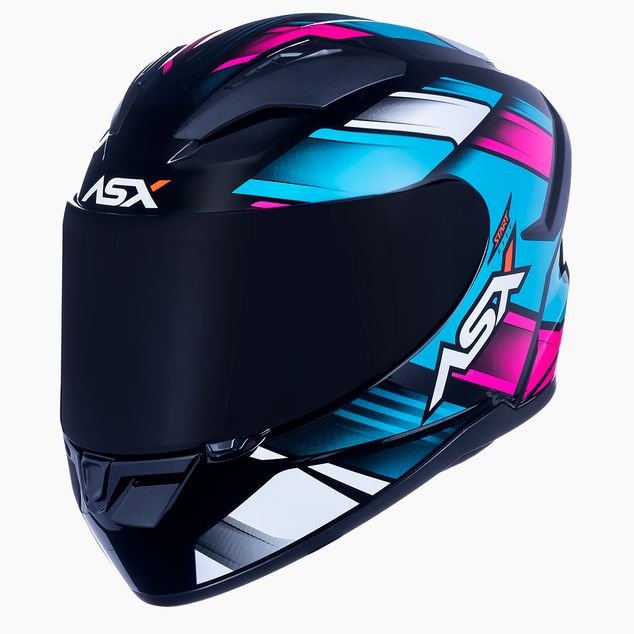 CAPACETE ASX CITY START BRILHO PRETO/TURQUESA/ROSA