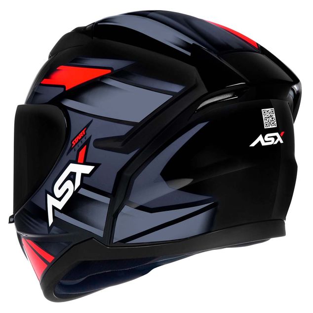 CAPACETE ASX CITY START BRILHO PRETO/VERMELHO/CINZA