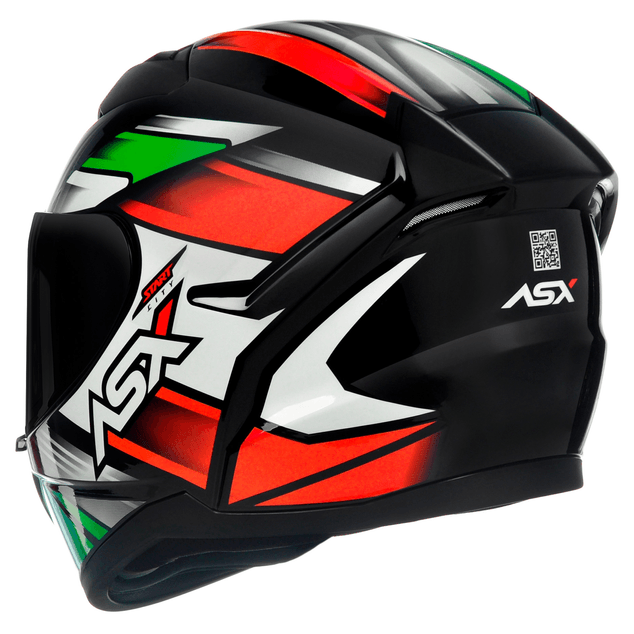 CAPACETE ASX CITY START BRILHO PRETO/VERMELHO/VERDE
