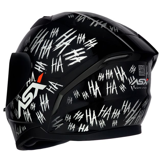 CAPACETE ASX CITY FUN BRILHO PRETO BRANCO