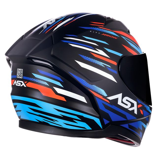 CAPACETE ASX CITY ARROW FOSCO PRETO/VERMELHO/AZUL