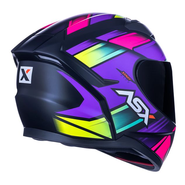 CAPACETE ASX CITY START PRETO FOSCO ROSA/LILAS
