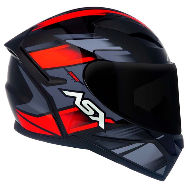 CAPACETE ASX CITY START BRILHO PRETO/VERMELHO/CINZA