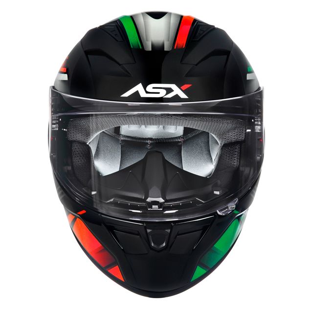 CAPACETE ASX CITY START BRILHO PRETO/VERMELHO/VERDE